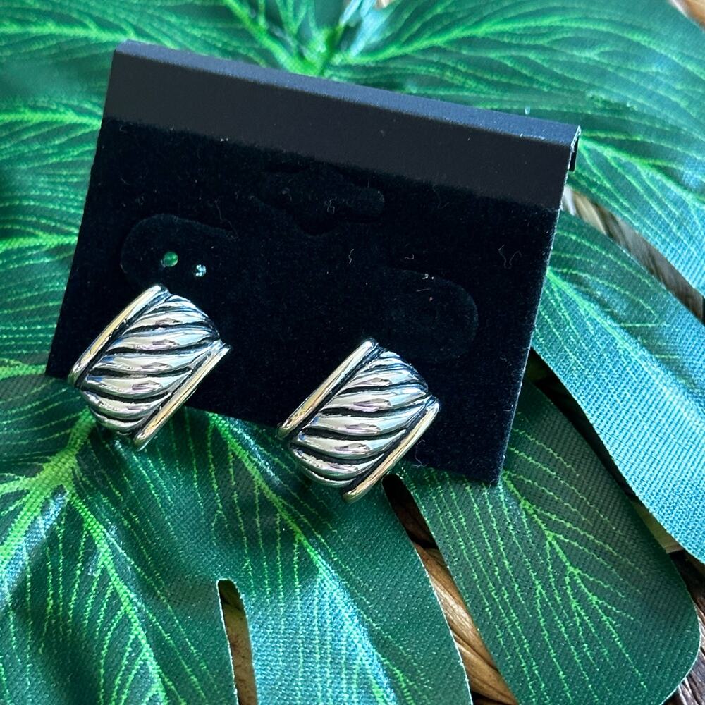 BOGO FREE TWO TONE POST MODERNIST EARRINGS